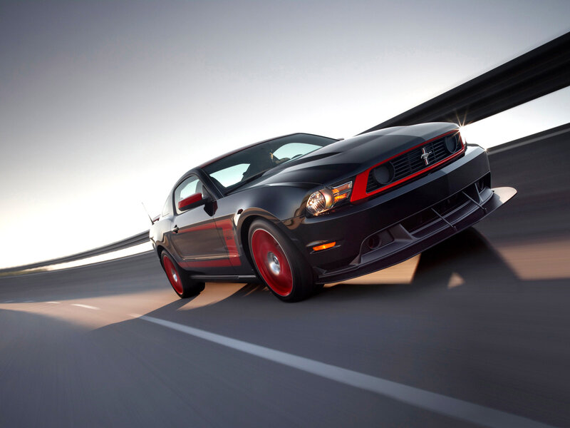 Black Ford Mustang — Dynamic, Sunset