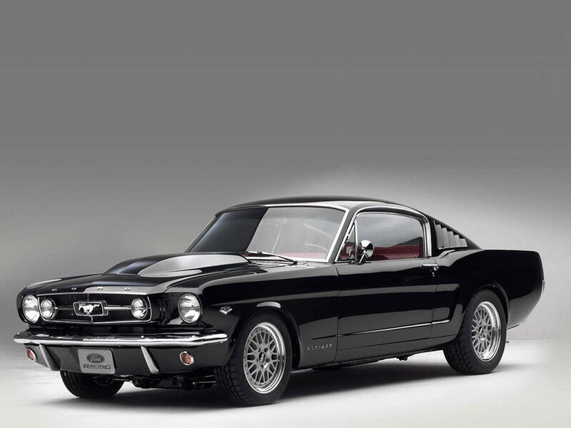 Black Ford Mustang Fastback