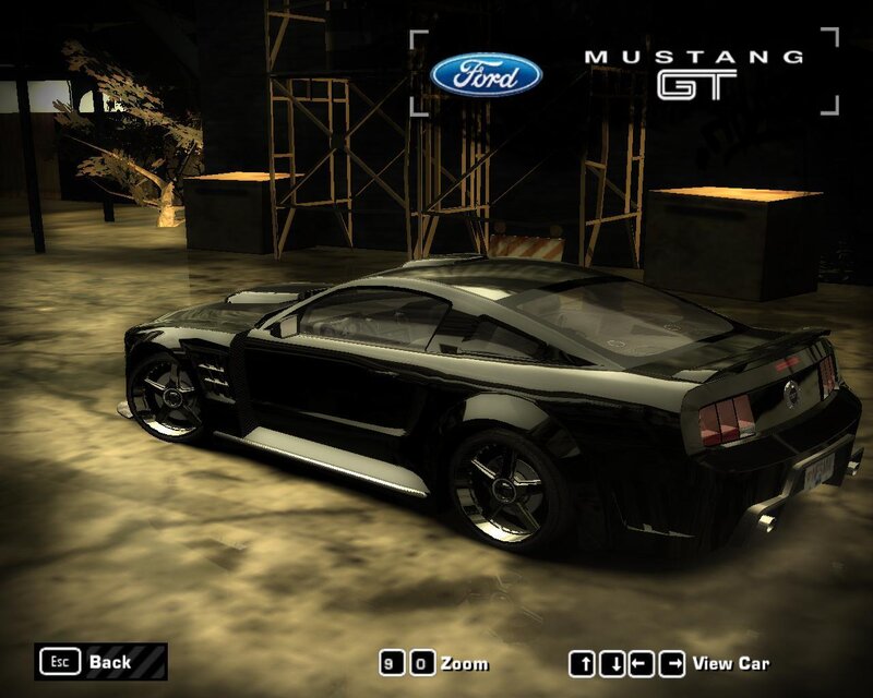 Black Ford Mustang GT in game