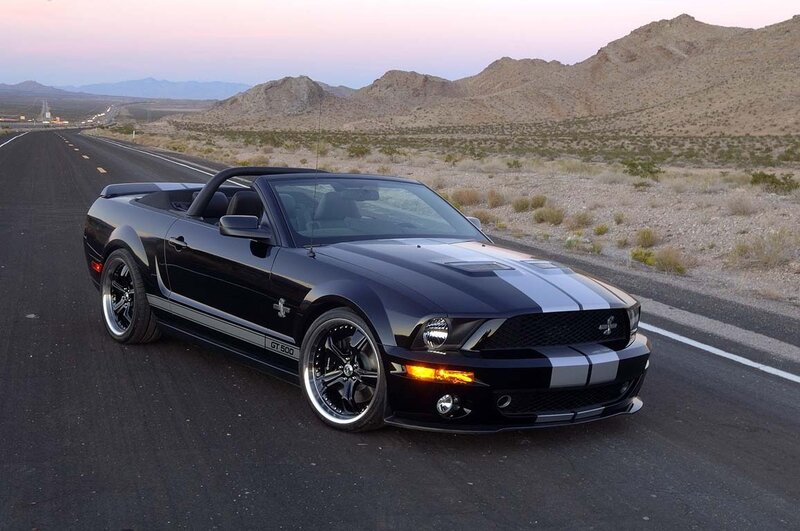 Black Ford Mustang GT500 convertible