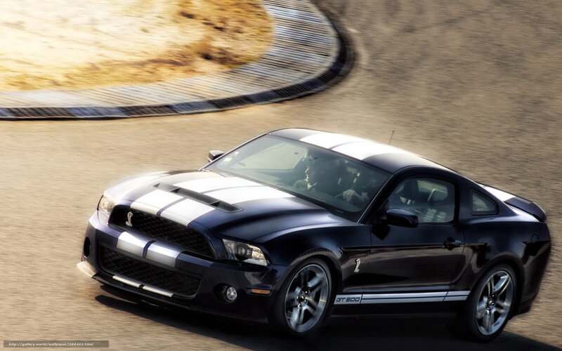 Black Ford Mustang GT500 on track