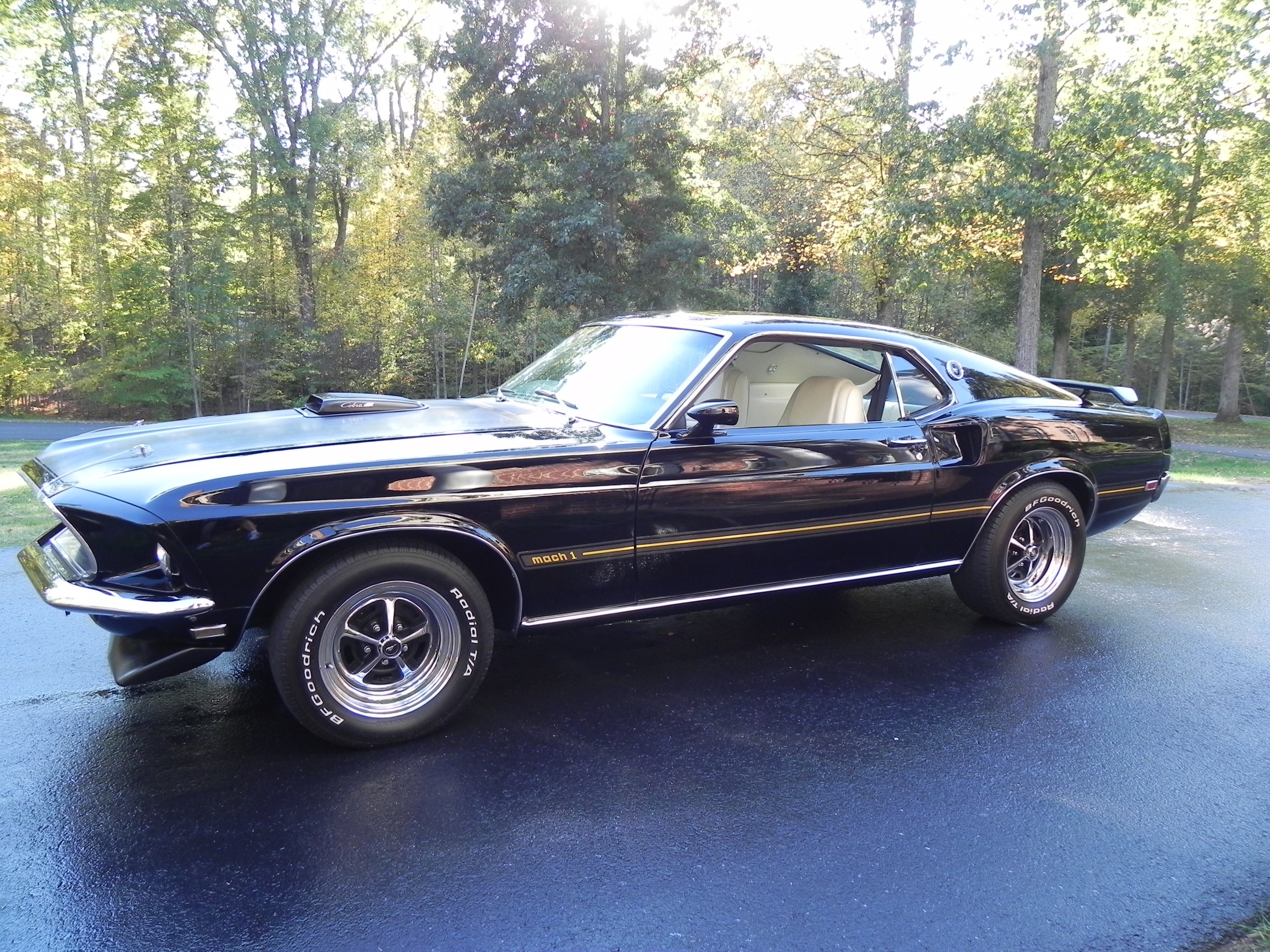 Black Ford Mustang Mach 1