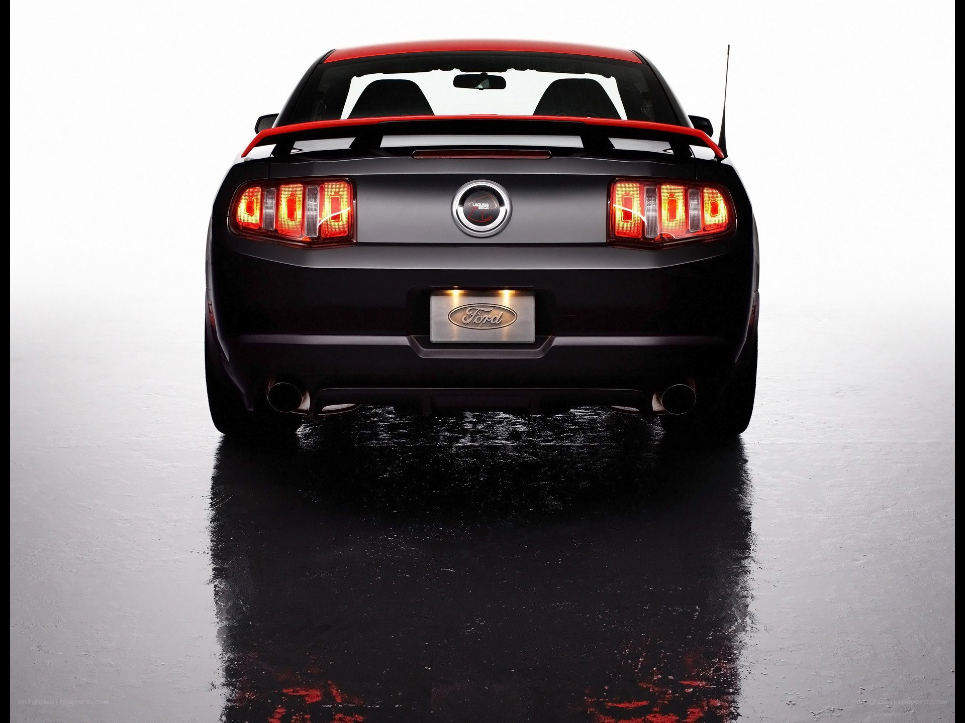 black ford mustang rear view