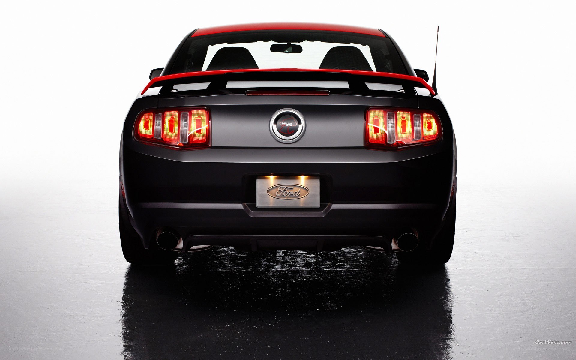 black ford mustang rear view