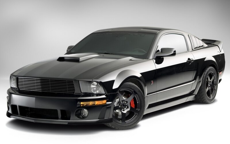 Black Ford Mustang Roush