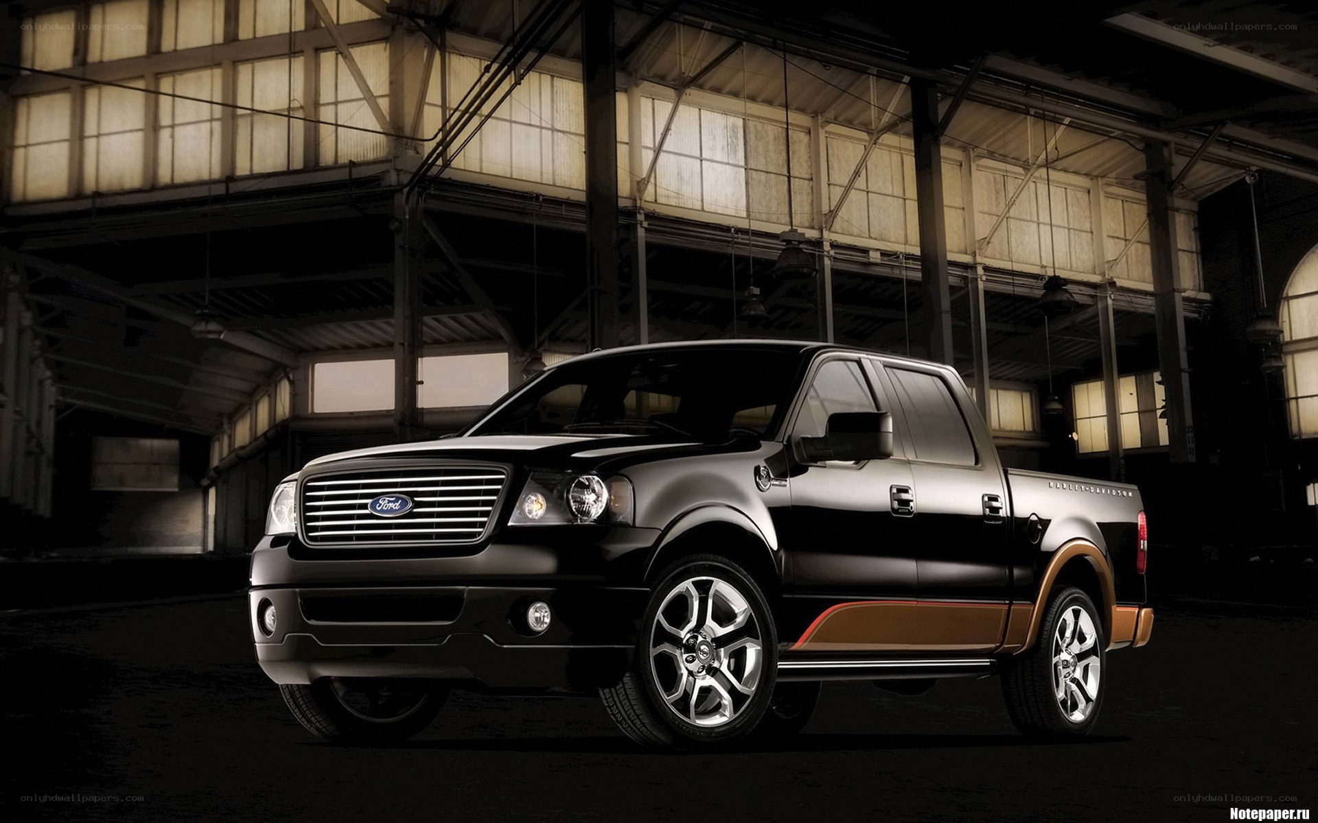 black ford pickup truck