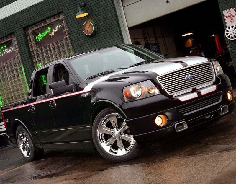 Black Ford Pickup Truck — Dramatic, Night