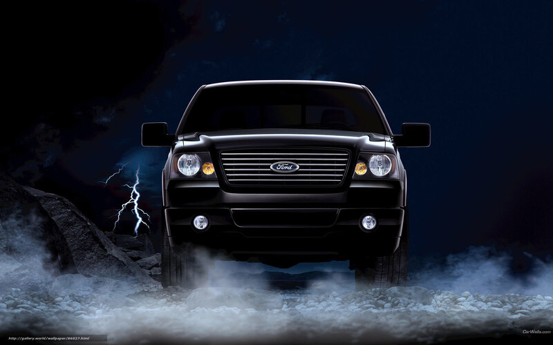Black Ford Pickup Truck — Dramatic