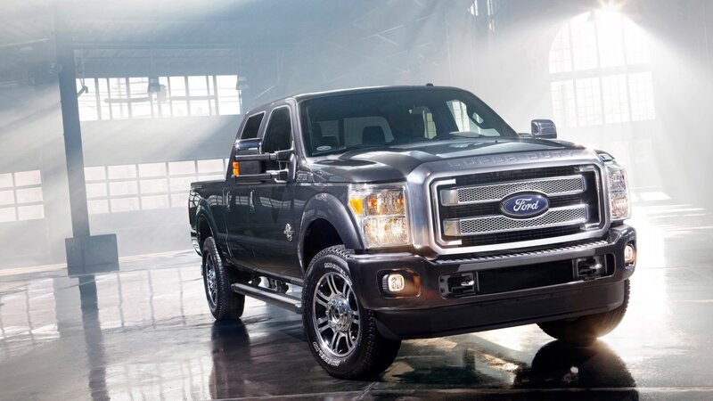 Black Ford Super Duty Truck — Dramatic