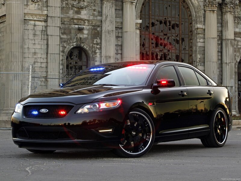 Black Ford Taurus Police Car