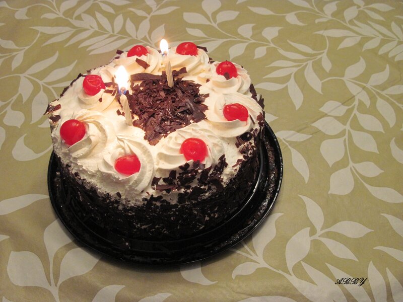 Black Forest Cake — White, Festive