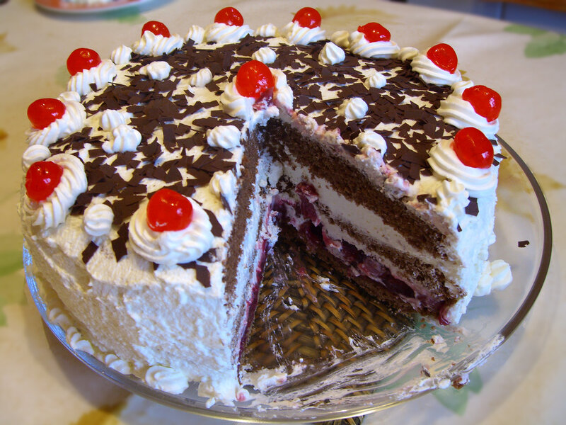Black forest cake with cherry