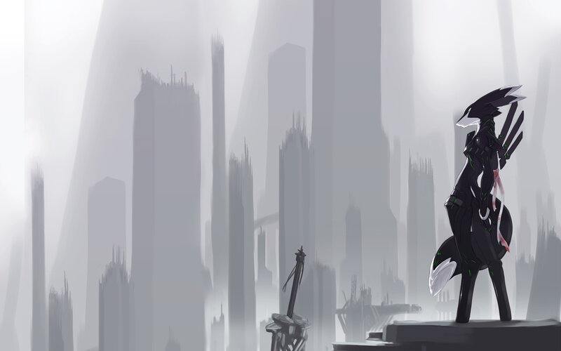 Black Fox-like Creature — Gray