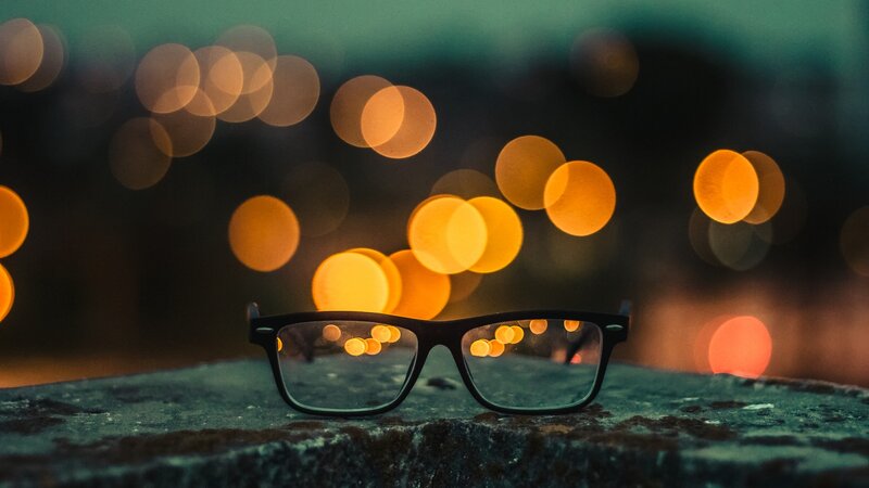 Black-framed Glasses — Orange