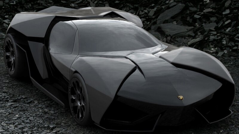 Black Futuristic Sports Car — Dramatic, 3d Render