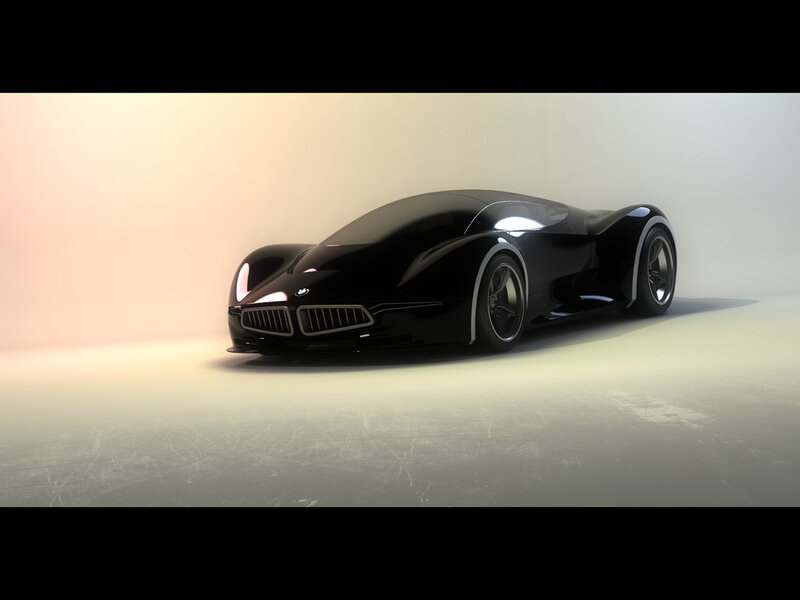 Black Futuristic Sports Car — Dramatic
