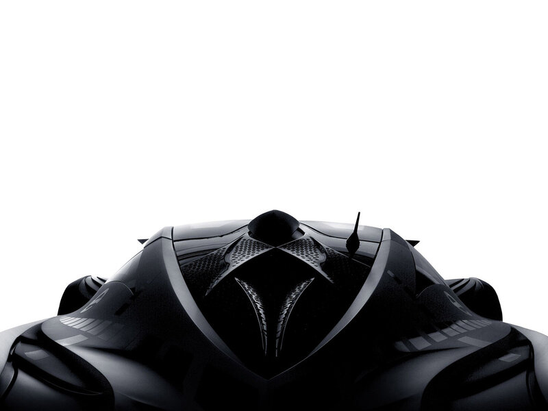 black futuristic vehicle hood