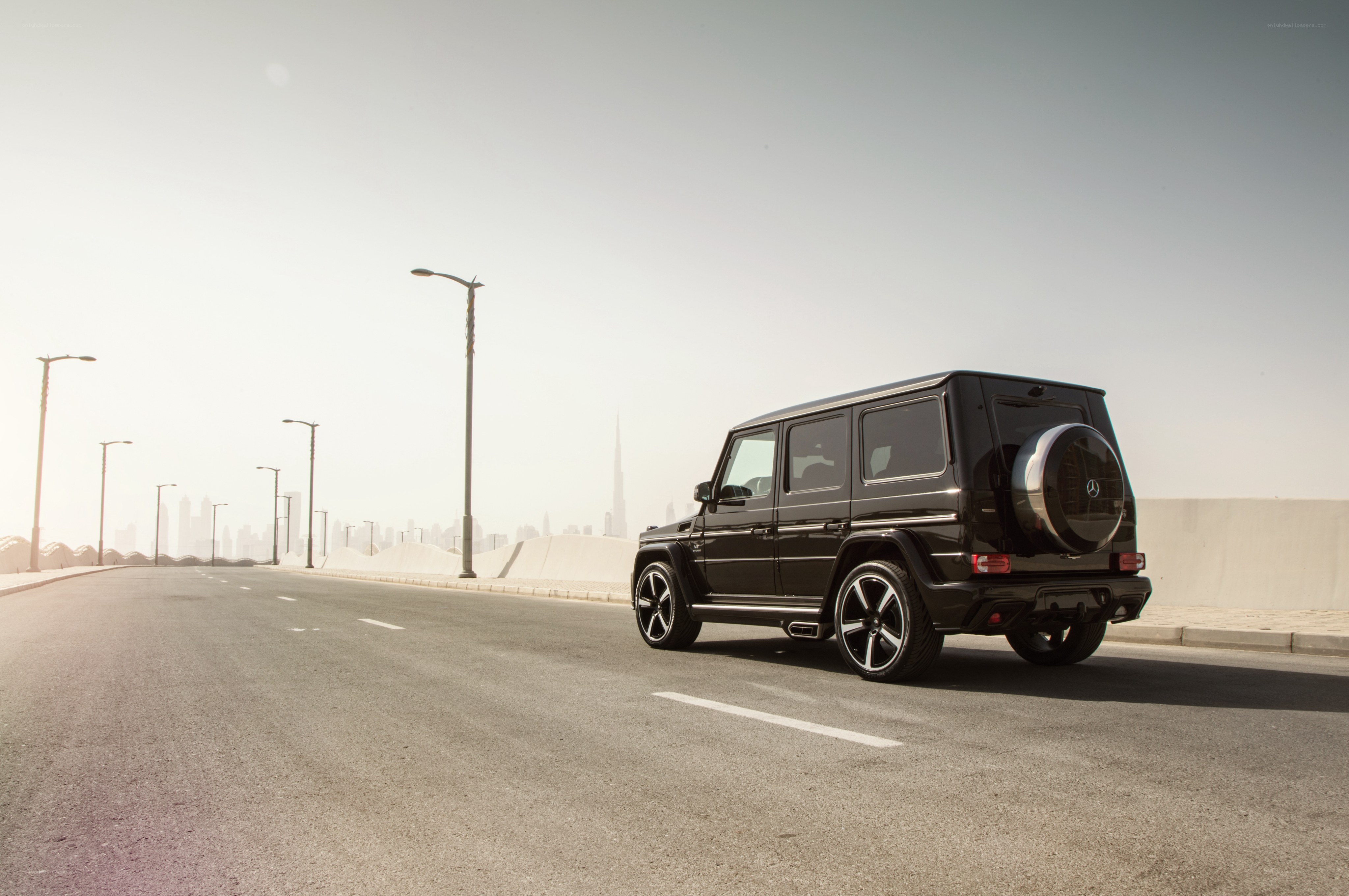 Black G-Wagon on a highway