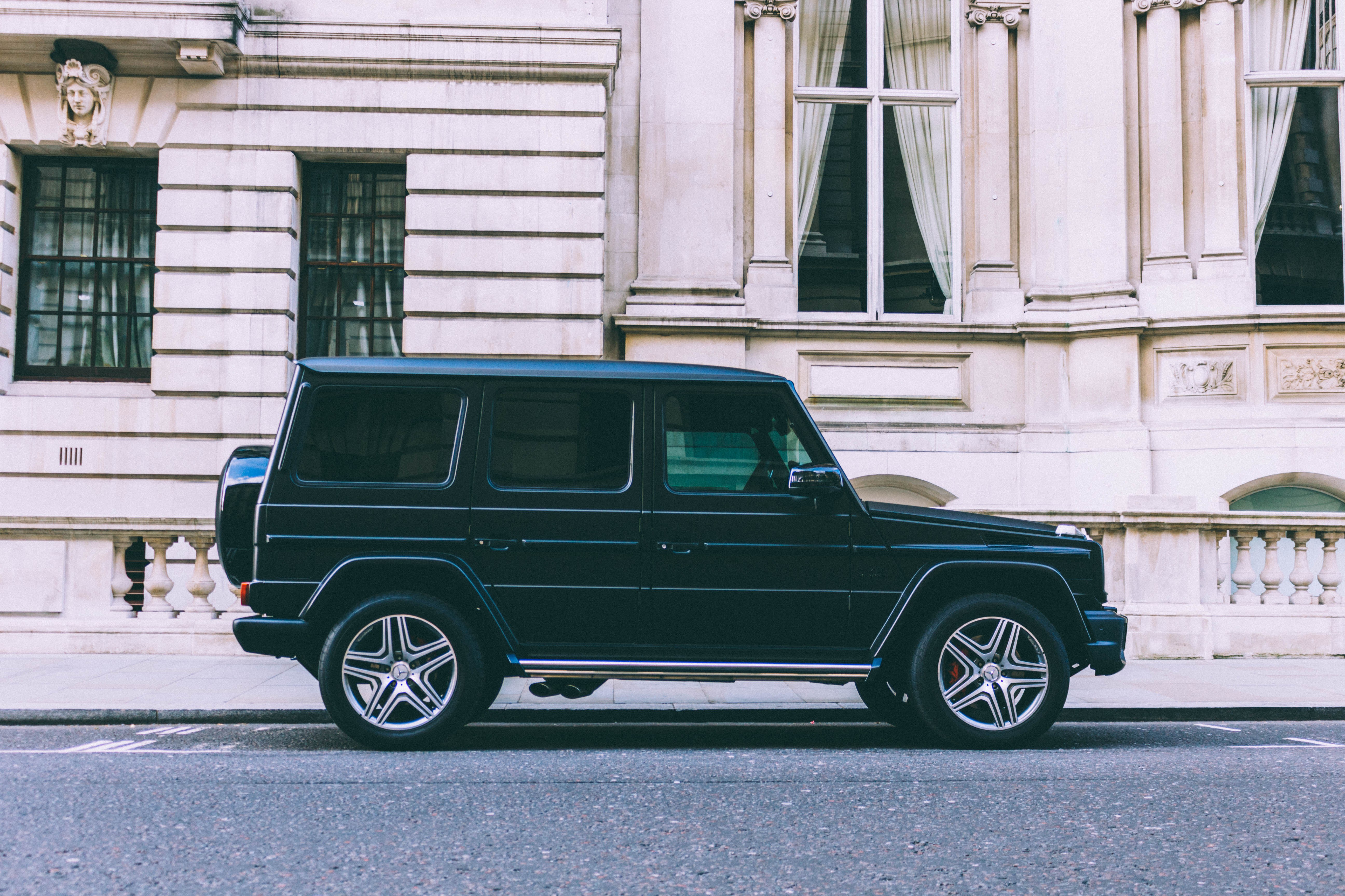 Black G-Wagon on city street