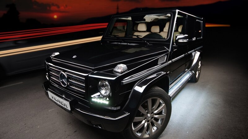 Black G-Wagon SUV — Dramatic, Sunset