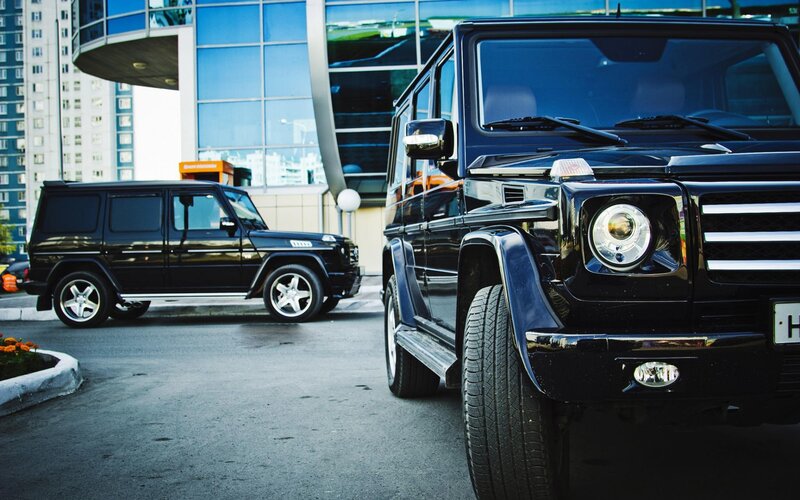 Black G-Wagon SUVs