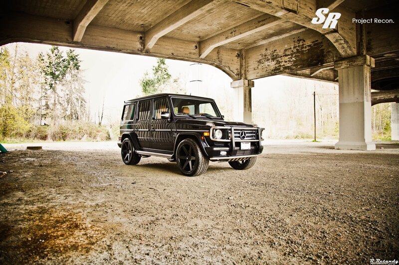 Black G-Wagon under bridge