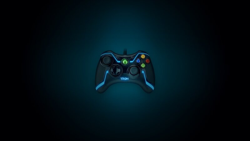Black Game Controller — Blue