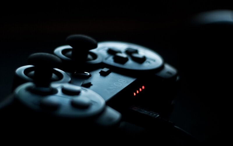 Black Game Controller — Dark, Night, Photograph, Joysticks