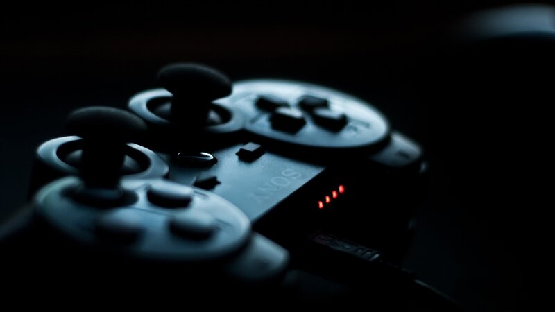 Black Game Controller — Dark, Night