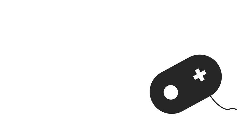 Black Game Controller — Minimalist, Vector Art