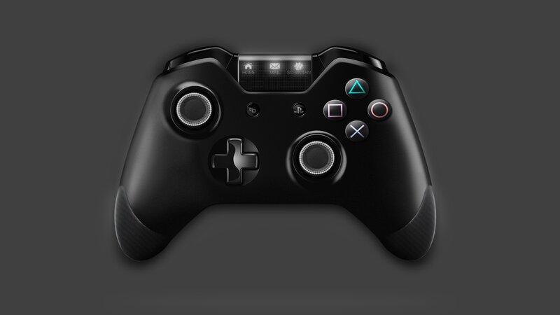 Black Game Controller — Neutral, 3d Render