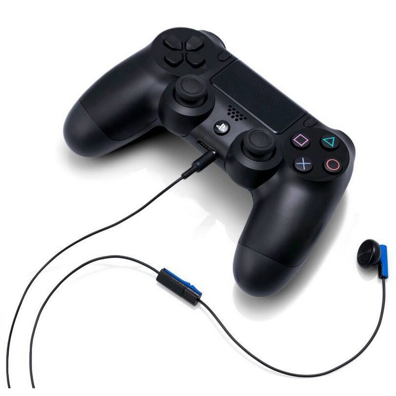 Black Game Controller — Neutral, Photograph, Earbuds, Cable