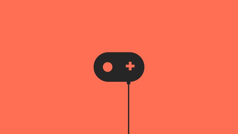 Black Game Controller — Orange