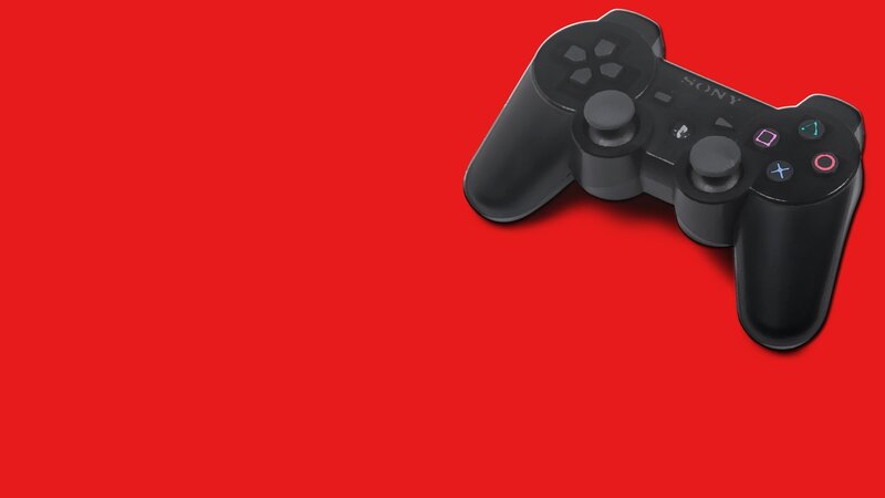 Black Game Controller — Red