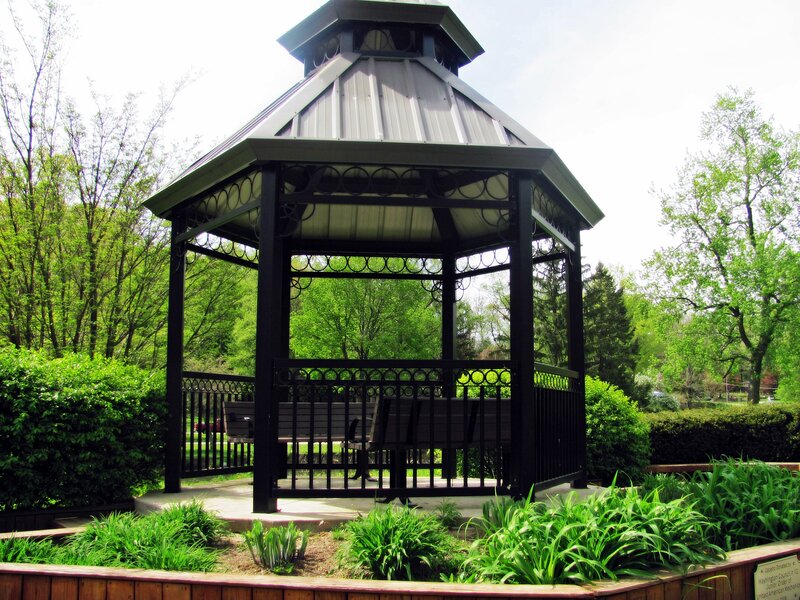 Black Gazebo in Garden