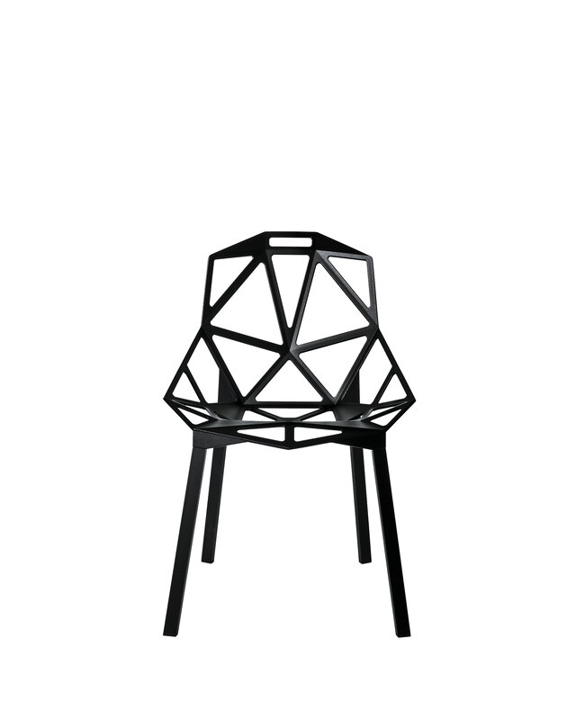 black geometric chair