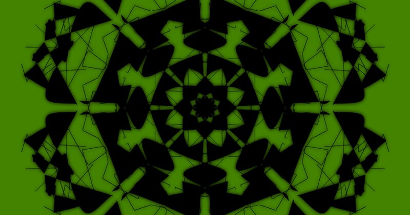 Black Geometric Pattern — Green