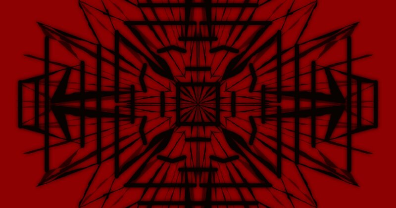 Black Geometric Pattern — Red, Intense