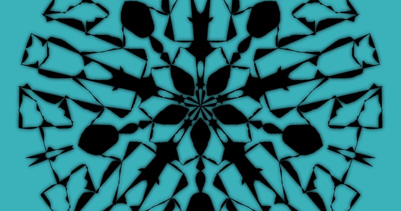 Black Geometric Pattern — Teal