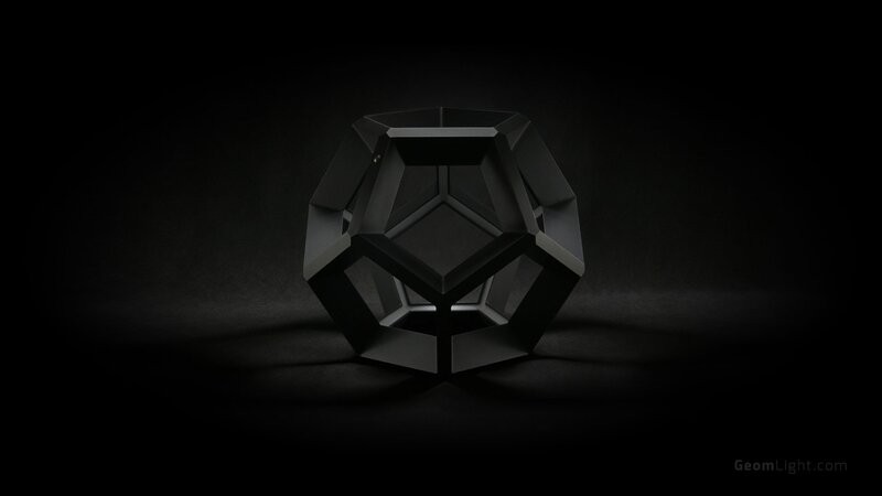 Black Geometric Sculpture — Dramatic