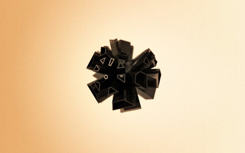 Black Geometric Sculpture