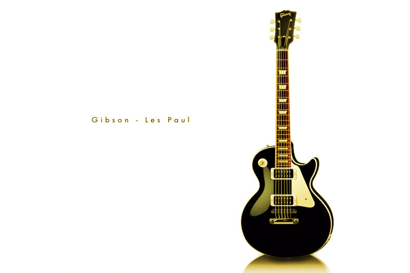 Black Gibson Les Paul guitar