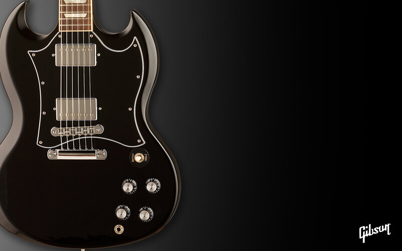black gibson sg guitar