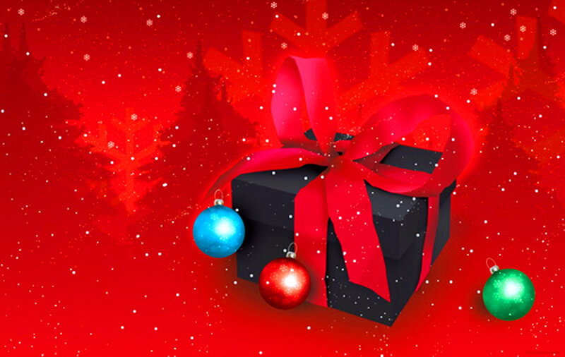 Black Gift Box with Ribbon