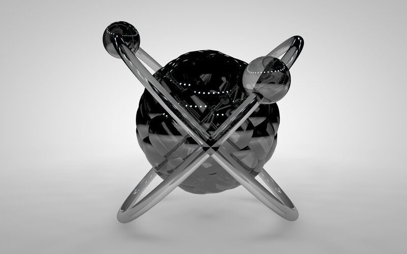 Black Glass Atom Model