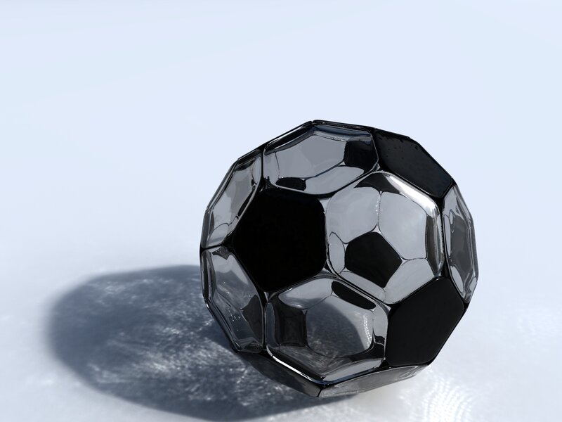 black glass polyhedron