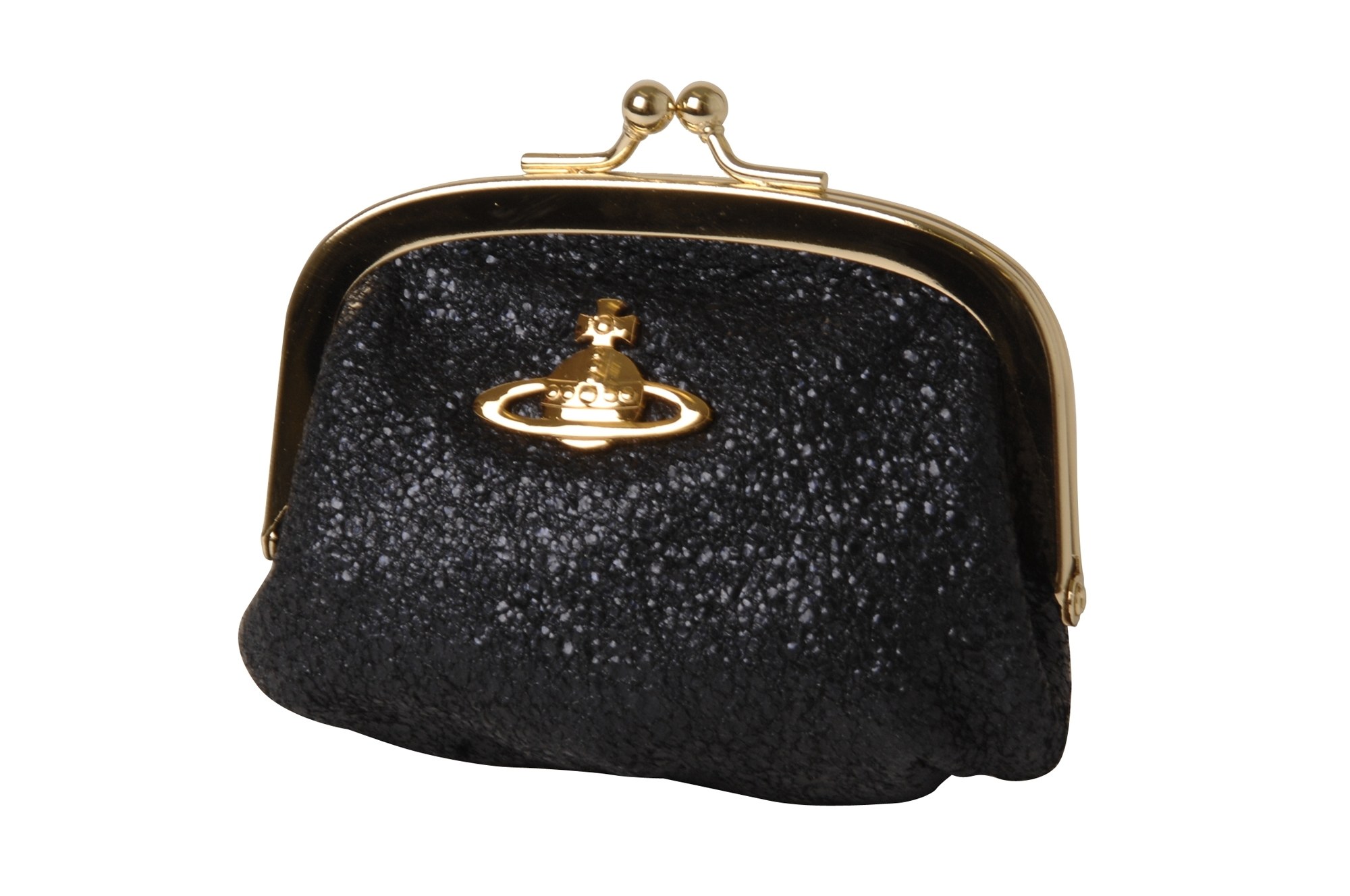 black glitter coin purse