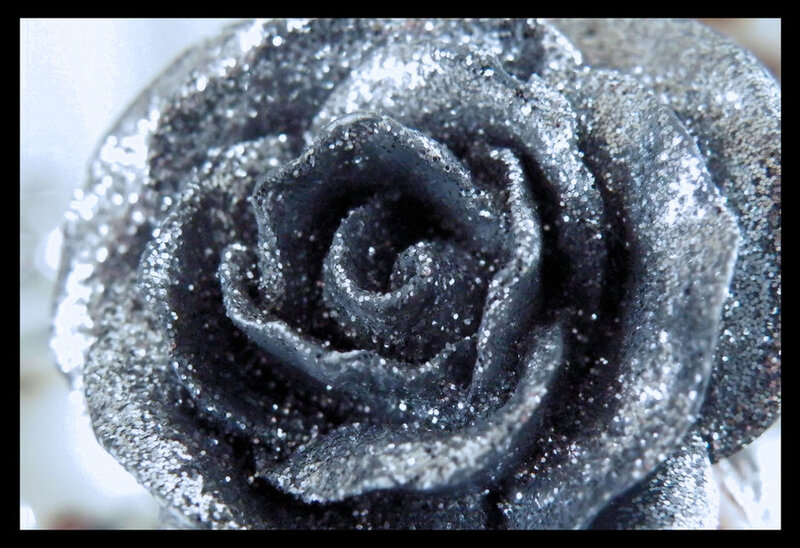 Black Glitter Rose