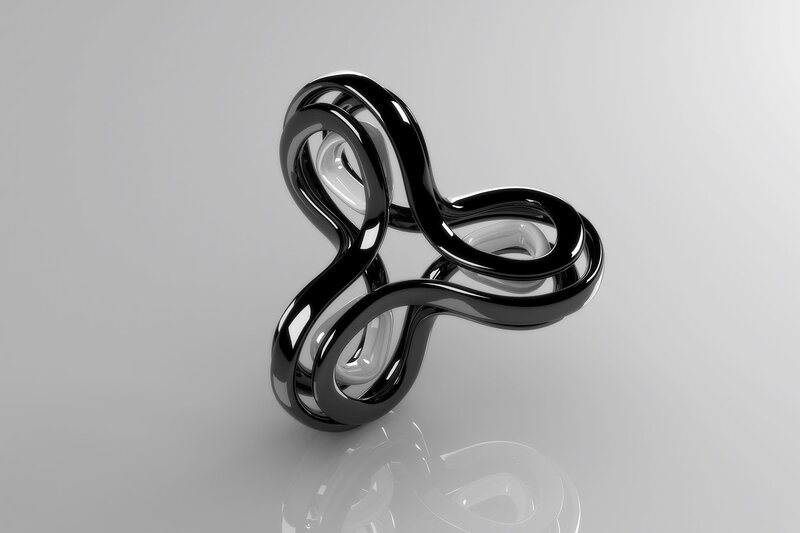 Black Glossy Sculpture — Minimalist, 3d Render, Reflection, Loop