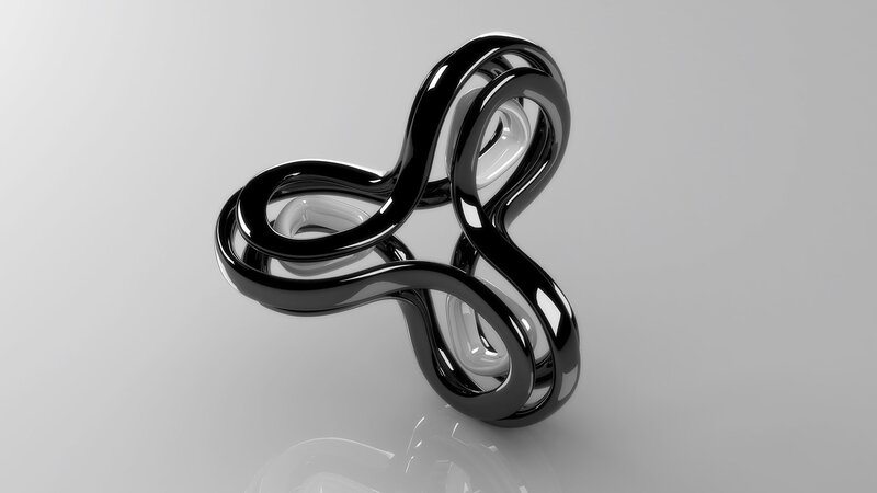 Black Glossy Sculpture — Minimalist